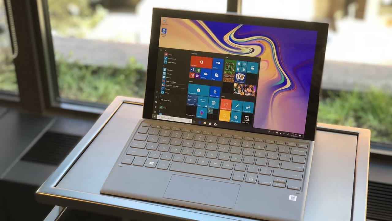 A Windows 10 laptop. 